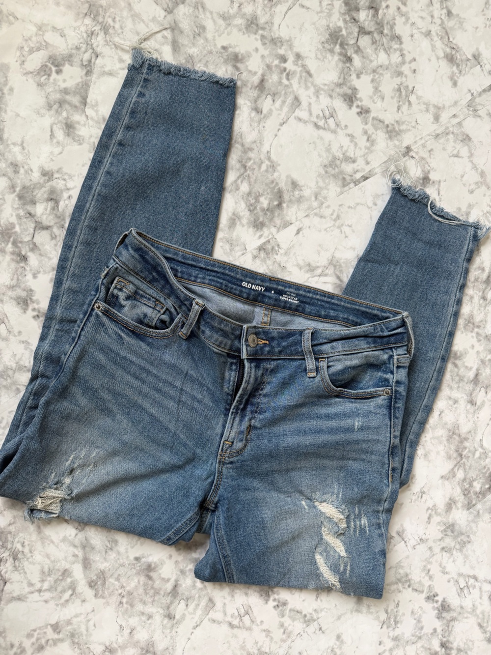 Old Navy RockStar Super Skinny Distressed Jeans – Medium Rise 6